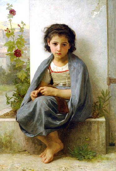 William-Adolphe Bouguereau The Little Knitter Germany oil painting art